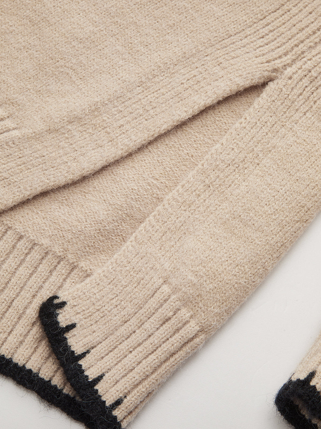 Mock Neck Contrast Trim Knit Sweater