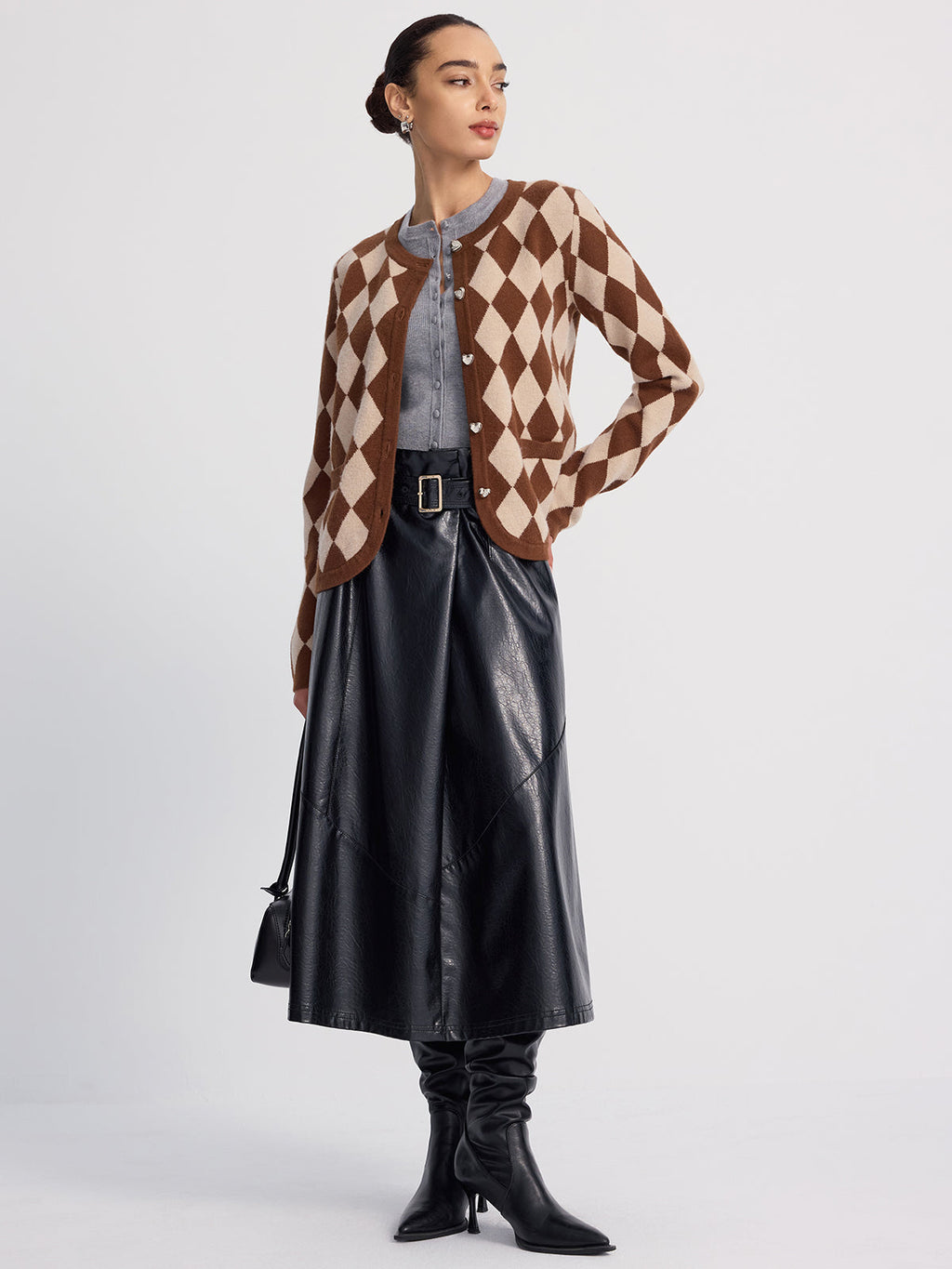 Strickjacke mit Argyle-Muster