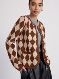Strickjacke mit Argyle-Muster