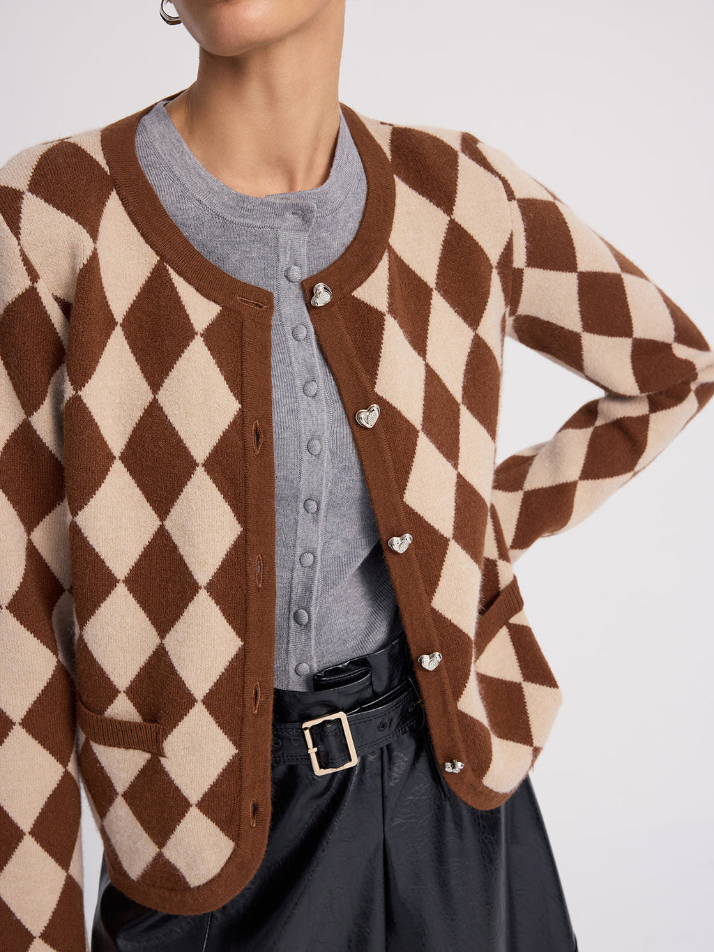 Strickjacke mit Argyle-Muster