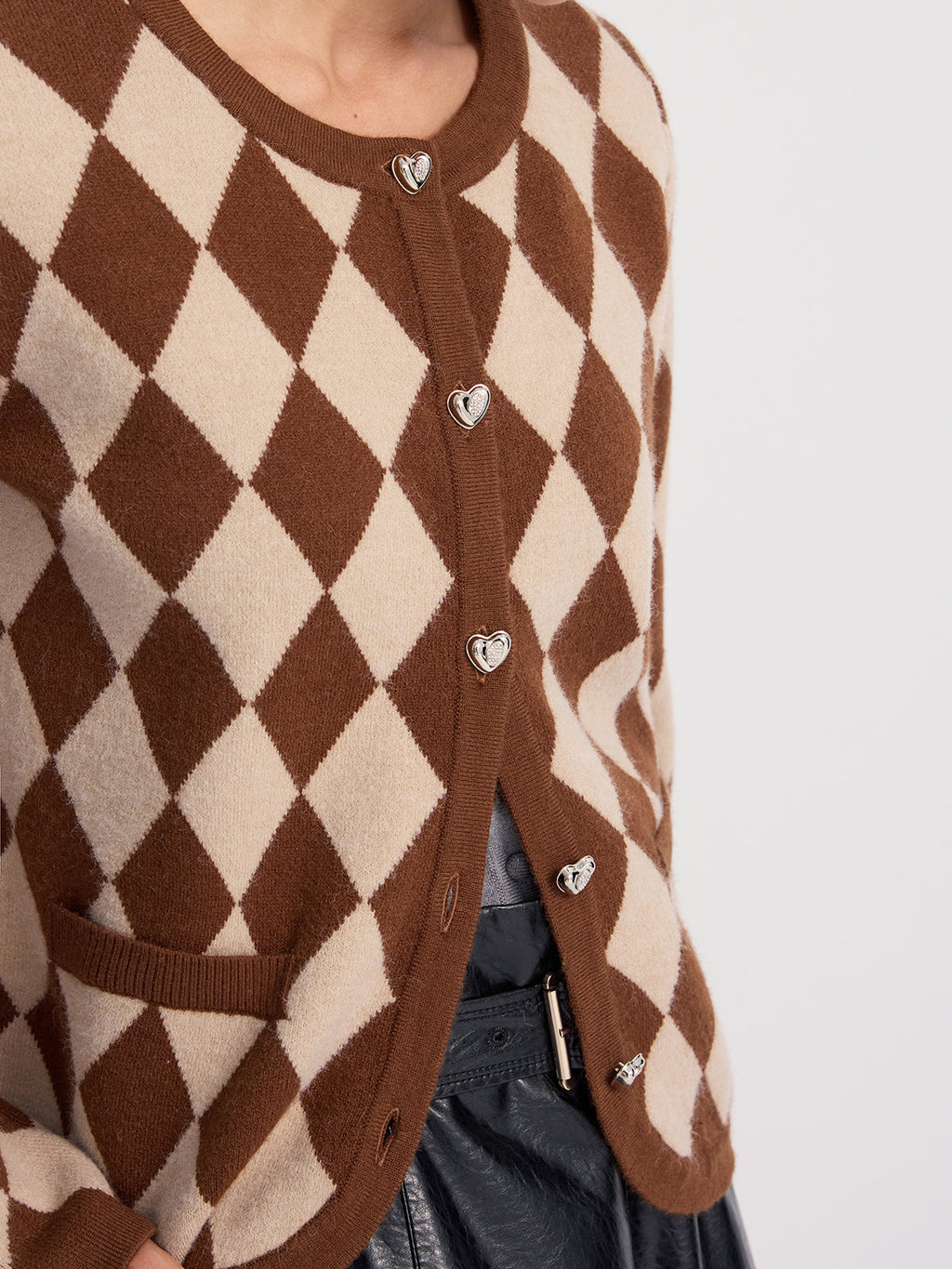 Strickjacke mit Argyle-Muster