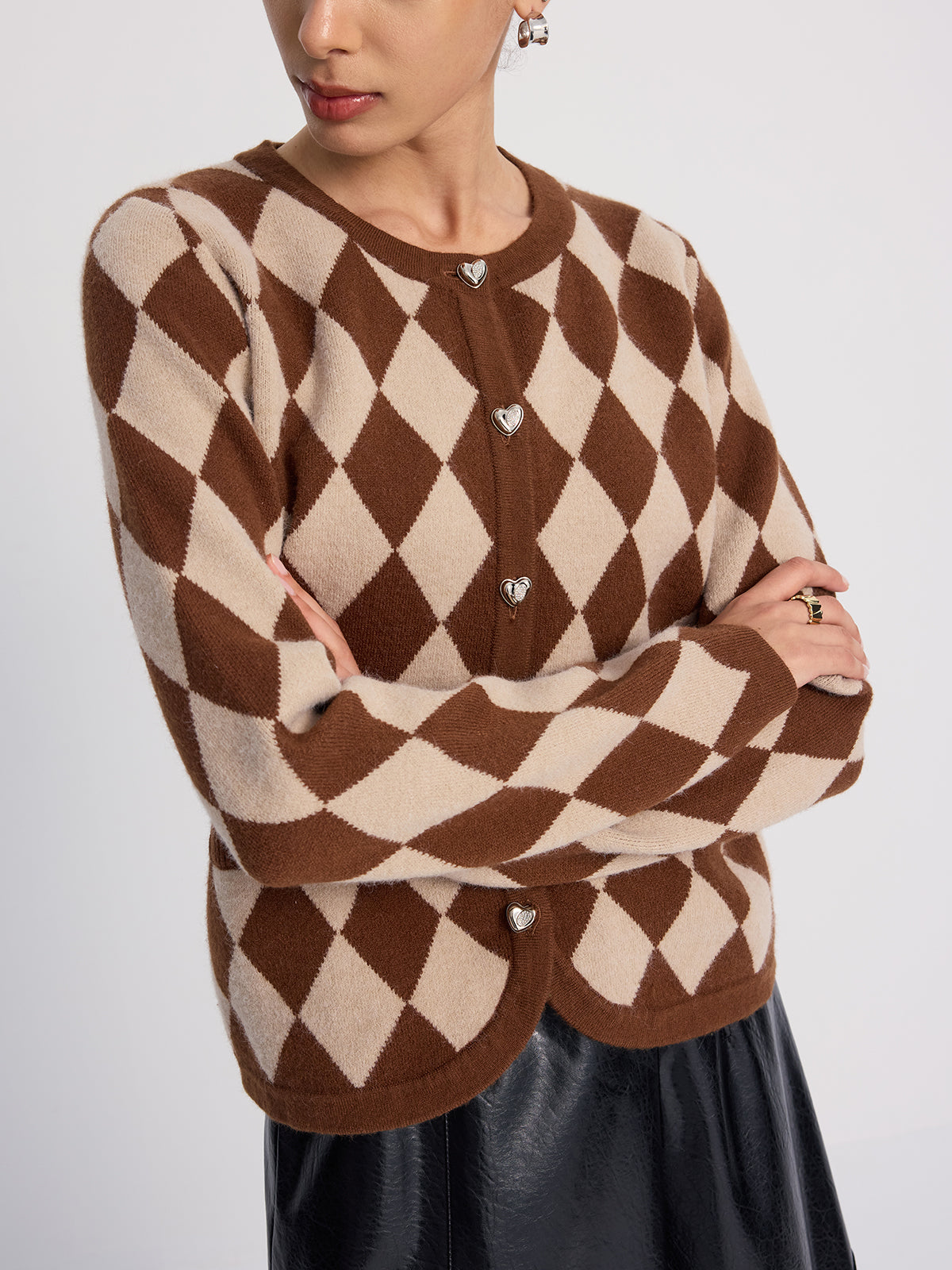 Strickjacke mit Argyle-Muster