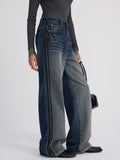 Weite Jeans aus verwaschenem Denim