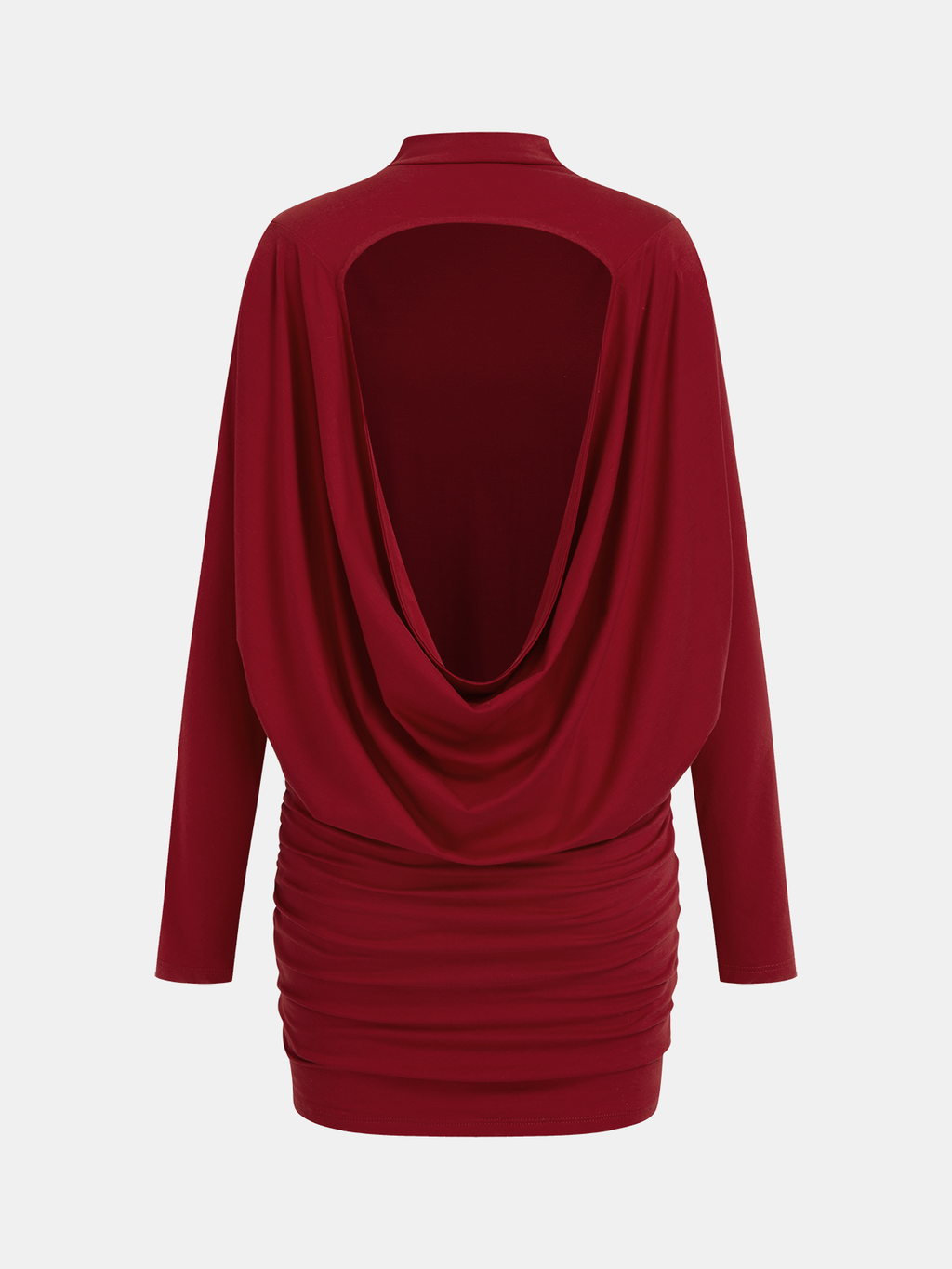 Mini-robe drapée et froncée dos nu