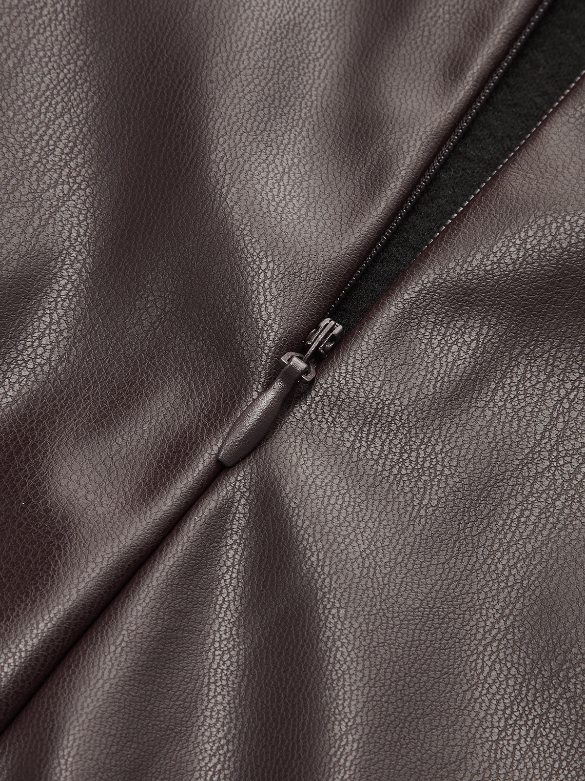Tie-Wrap Faux Leather Skirt with Side Slit