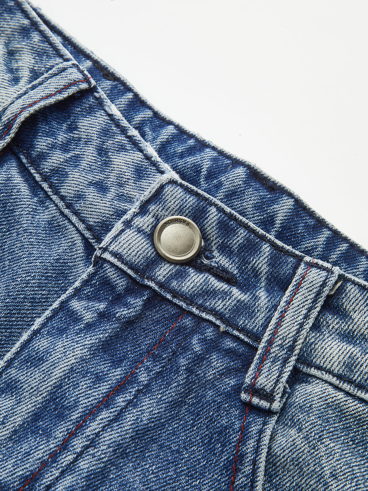 Curved-Seam Wide-Leg Denim Jeans