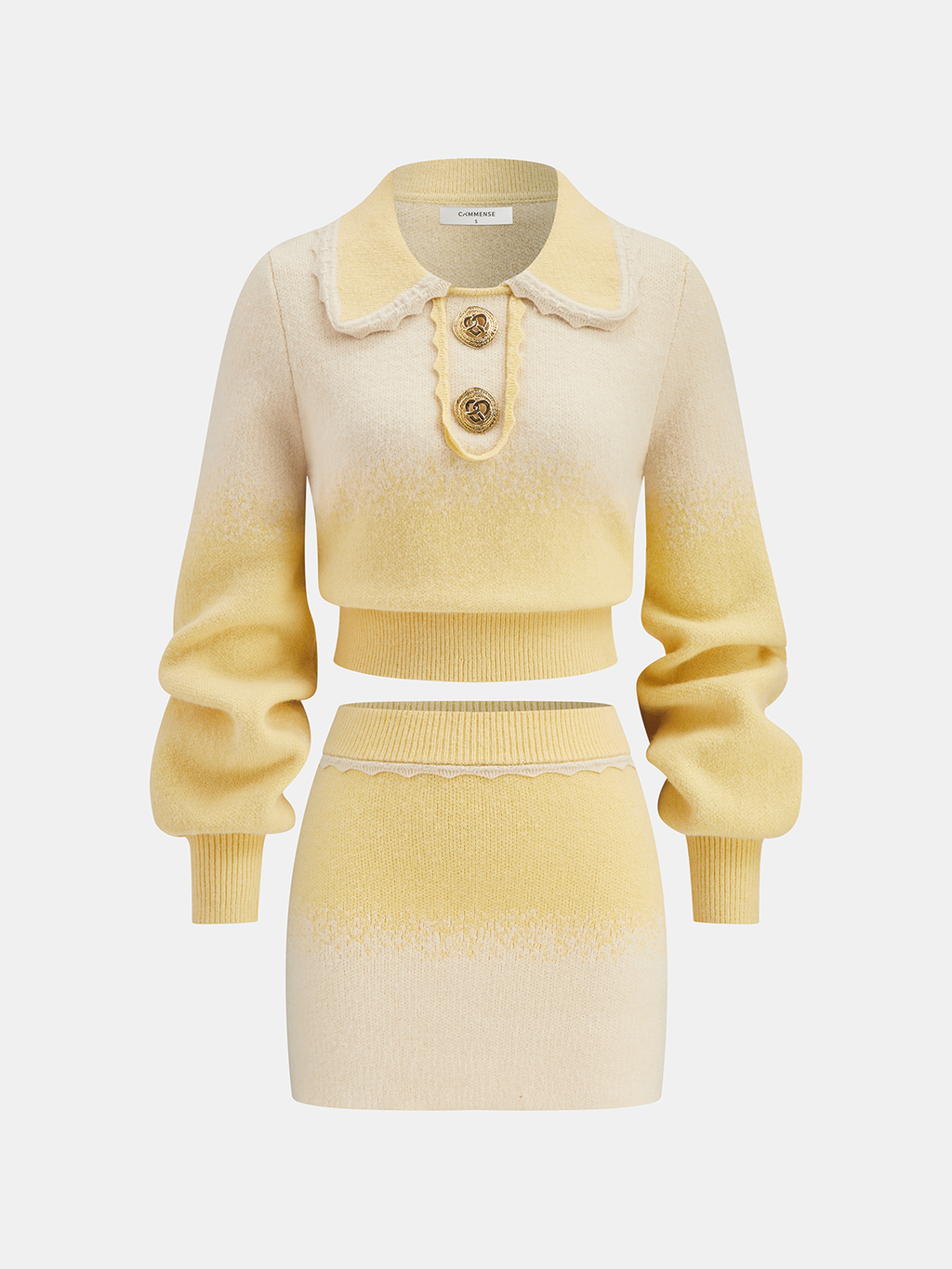 Ensemble haut tricoté ombré et mini-jupe