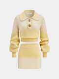 Ensemble haut tricoté ombré et mini-jupe
