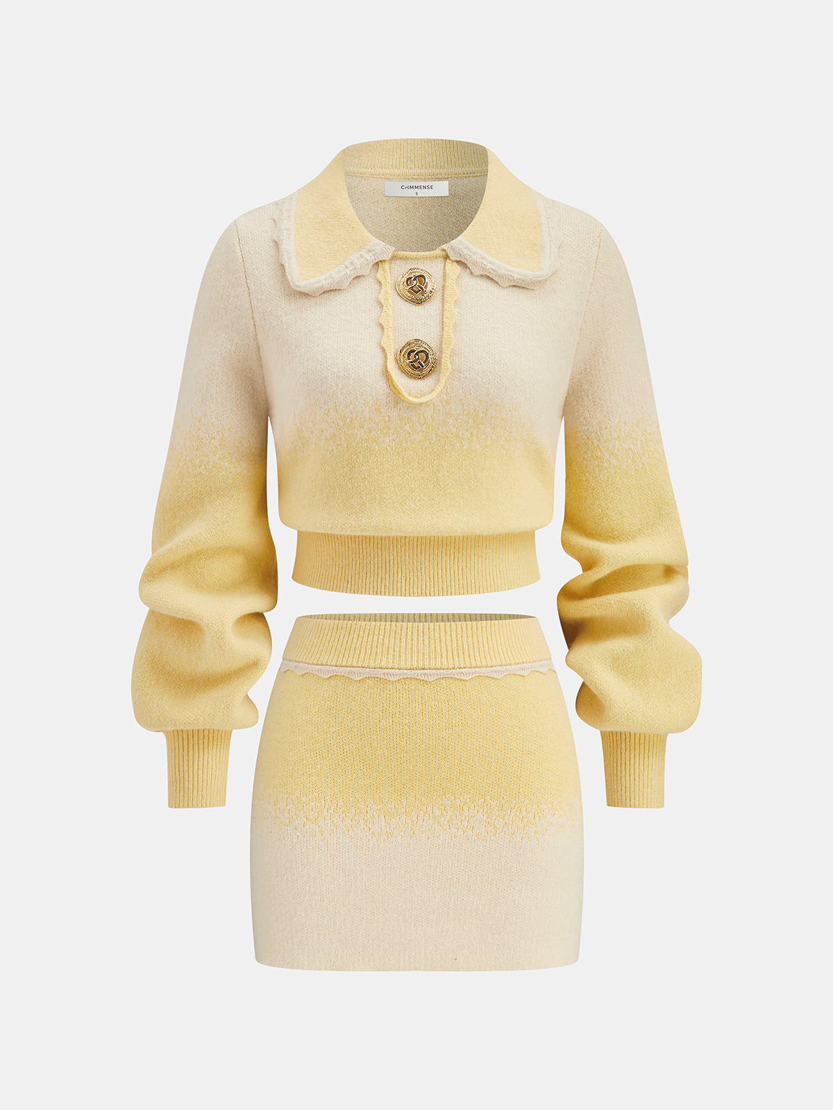 Ensemble haut tricoté ombré et mini-jupe
