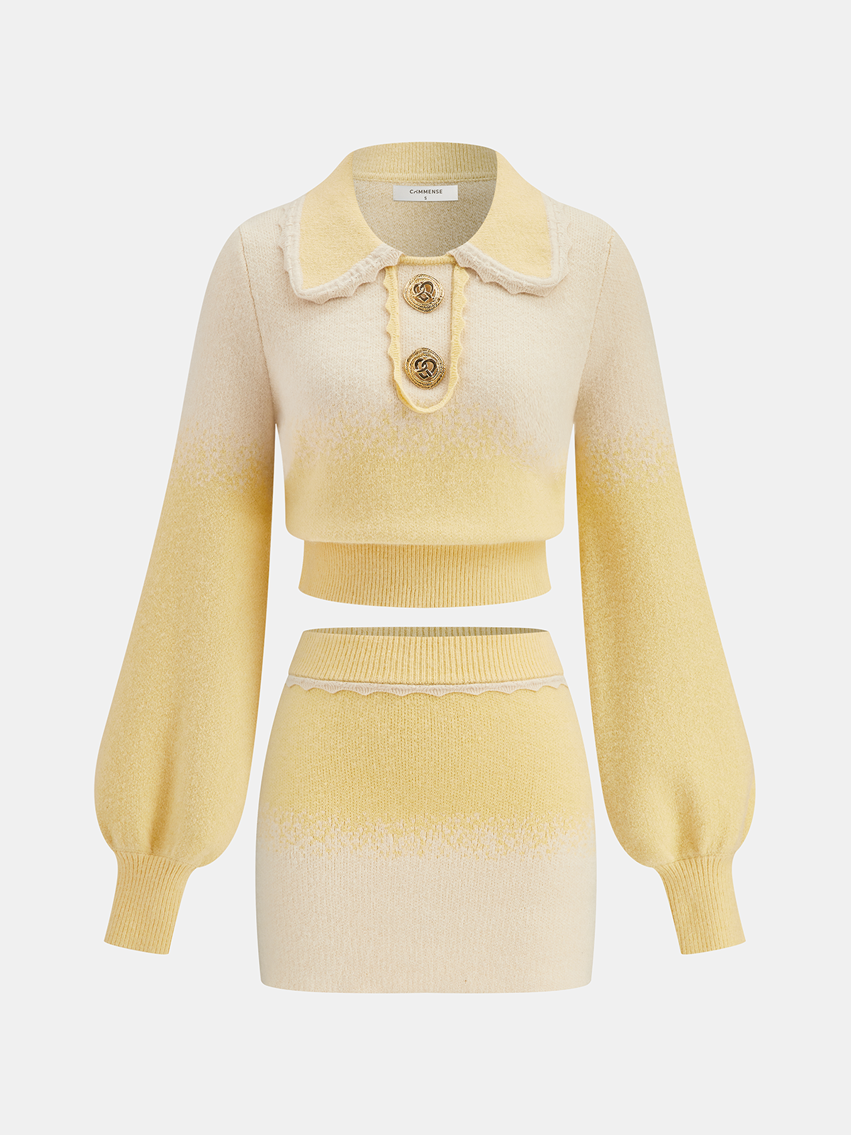 Ensemble haut tricoté ombré et mini-jupe