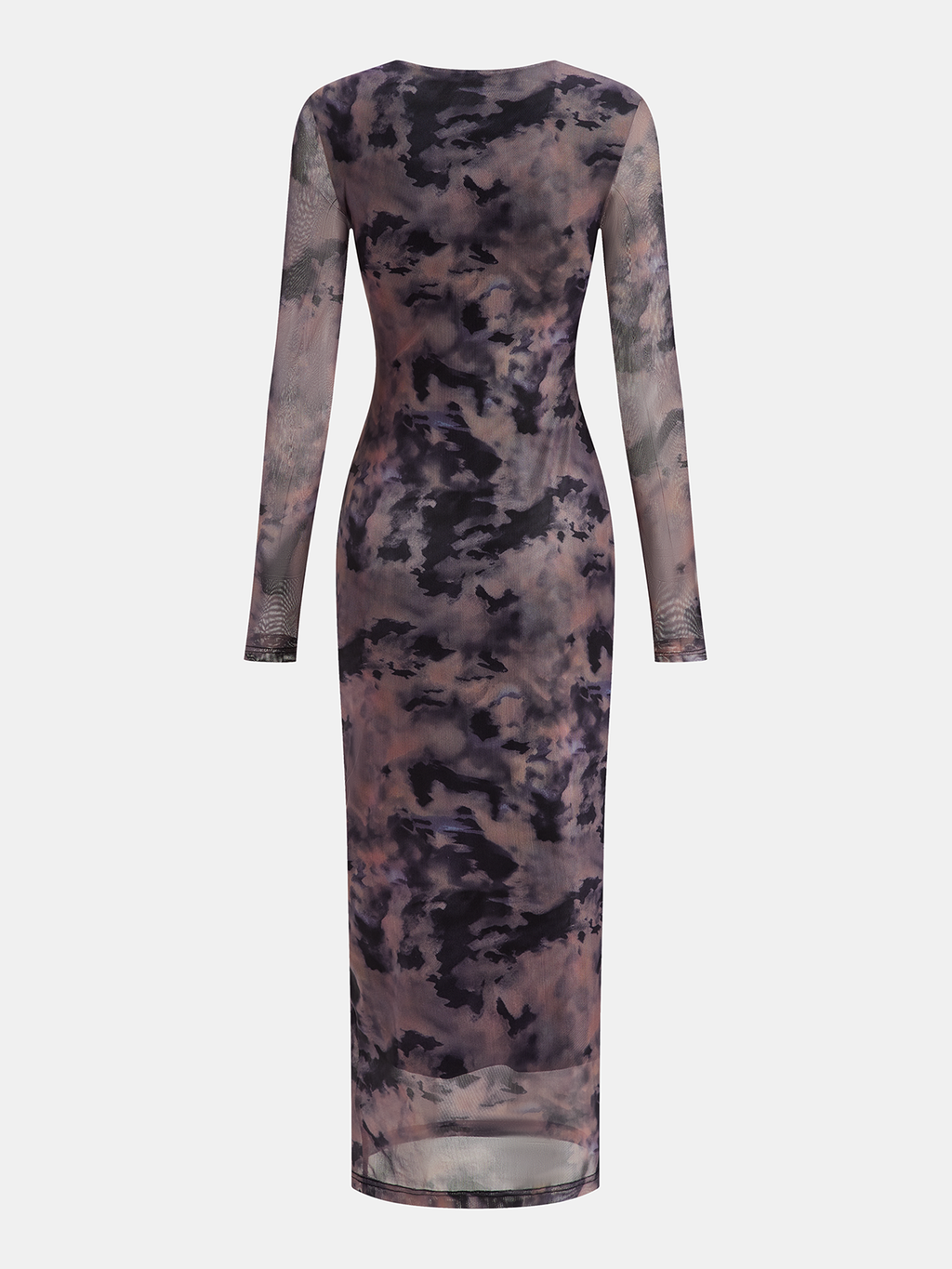 Batik-Maxikleid aus transparentem Stoff