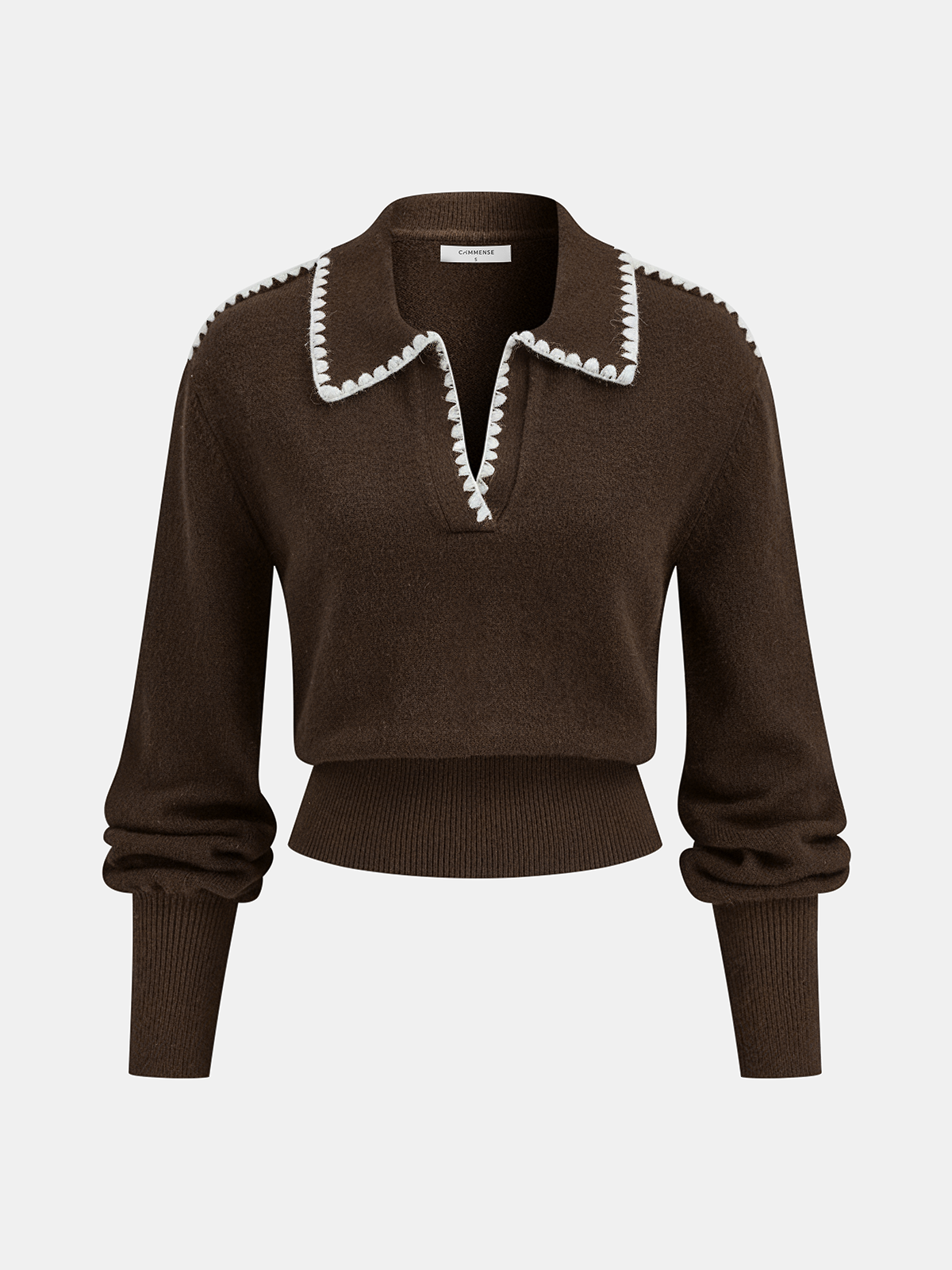 Polo en tricot avec broderie contrastante