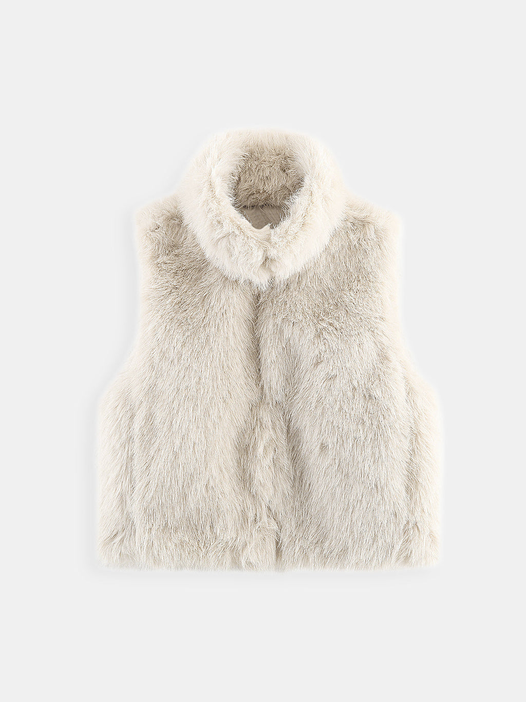 Gilet à col roulé en fausse fourrure