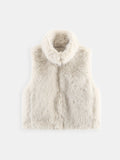 Gilet à col roulé en fausse fourrure