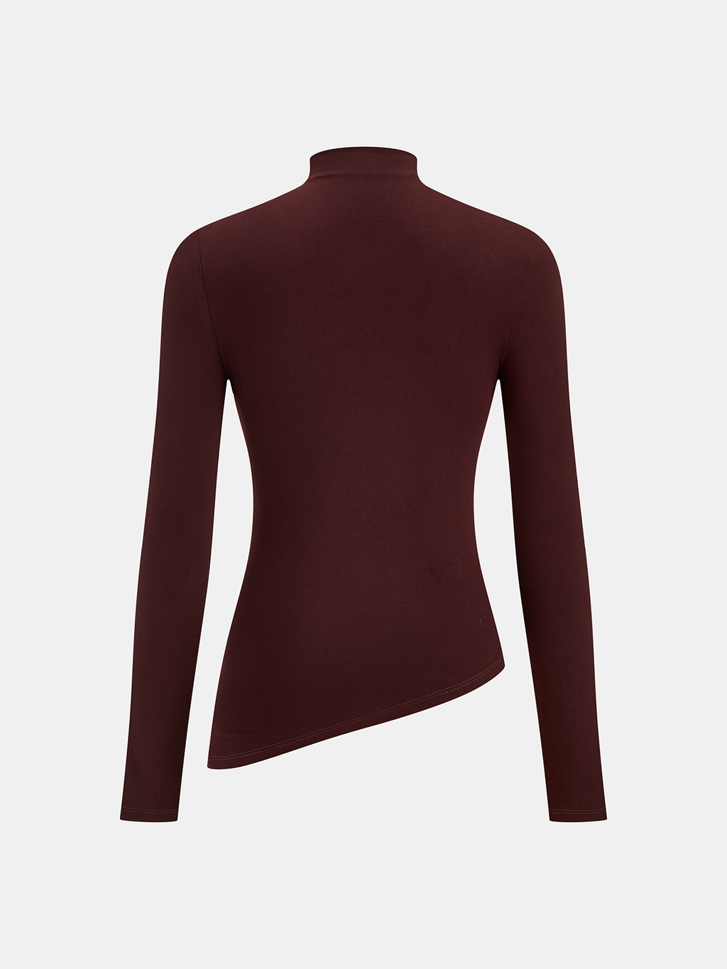 Haut à col montant, ourlet asymétrique et sequins fleuris