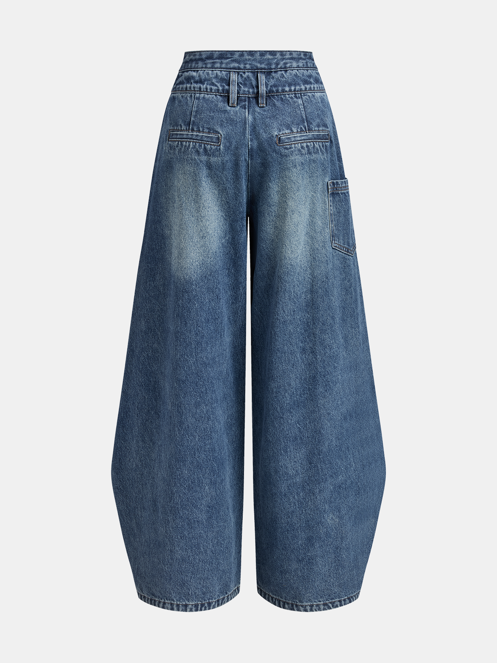Jeans mit überkreuztem Bund und weitem Bein