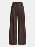 Gestreifte weite Hose mit Gürtel