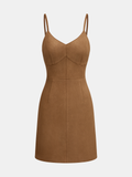 Mini-robe bustier effet daim