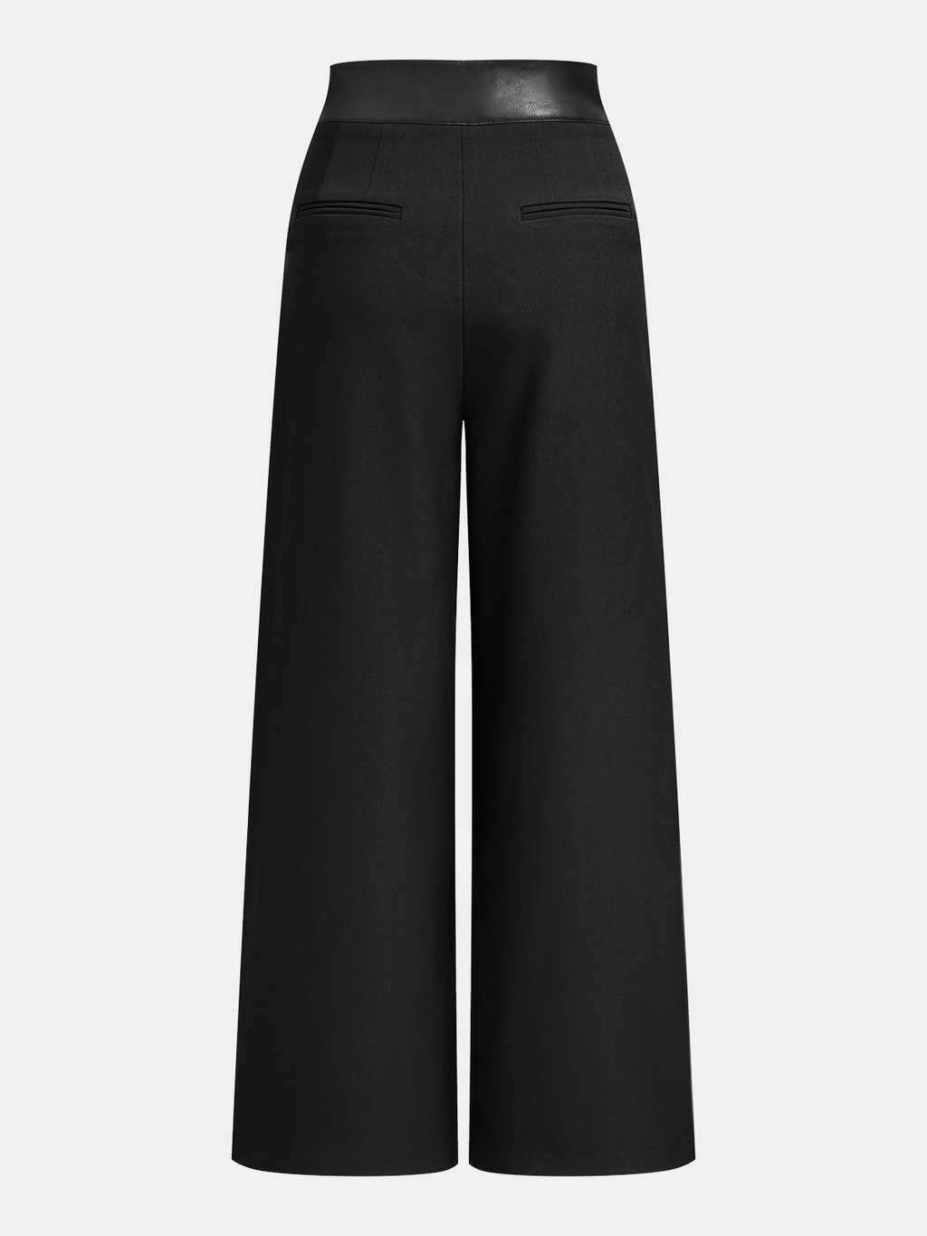 Pantalon ample avec bordure en similicuir