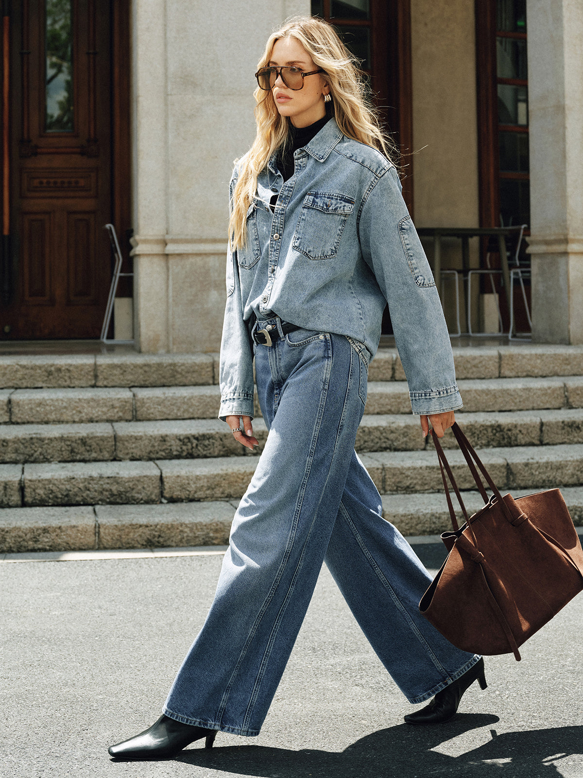 High-Waist Straight-Leg-Jeans