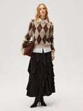 Pullover mit Argyle-Muster aus flauschiger Wollmischung