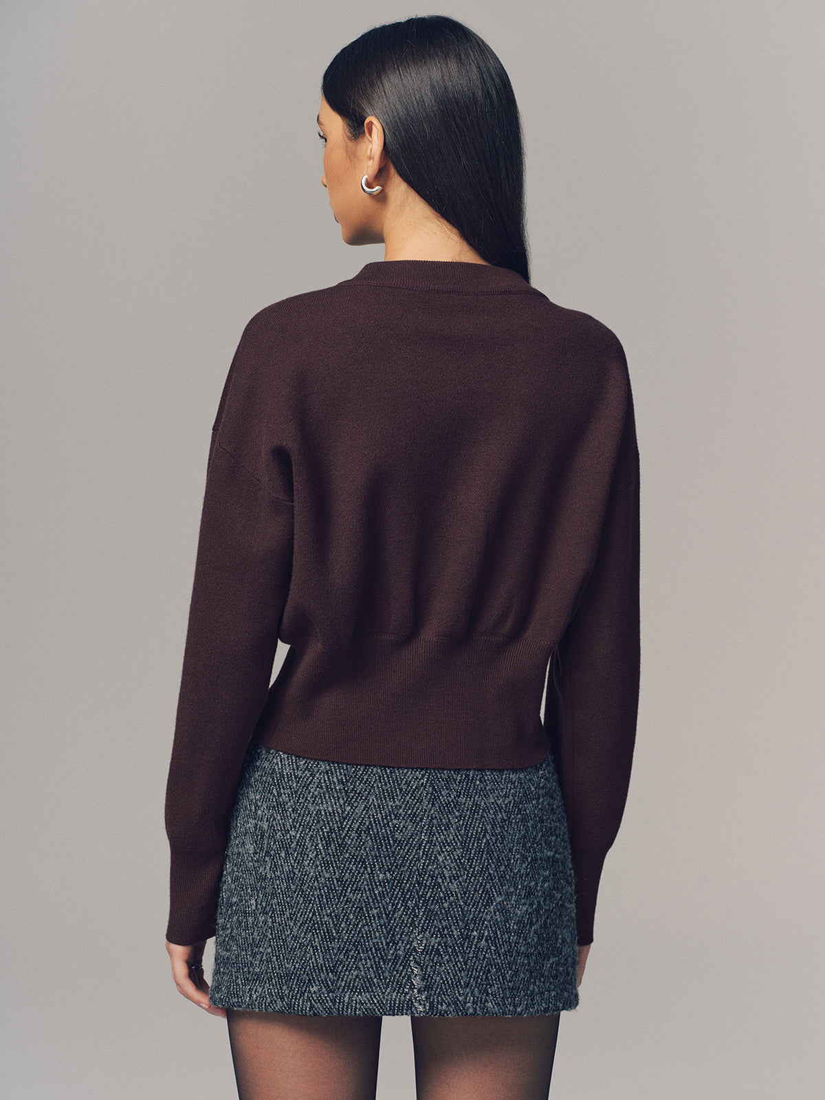 Gilet en maille col rond avec boutons en métal