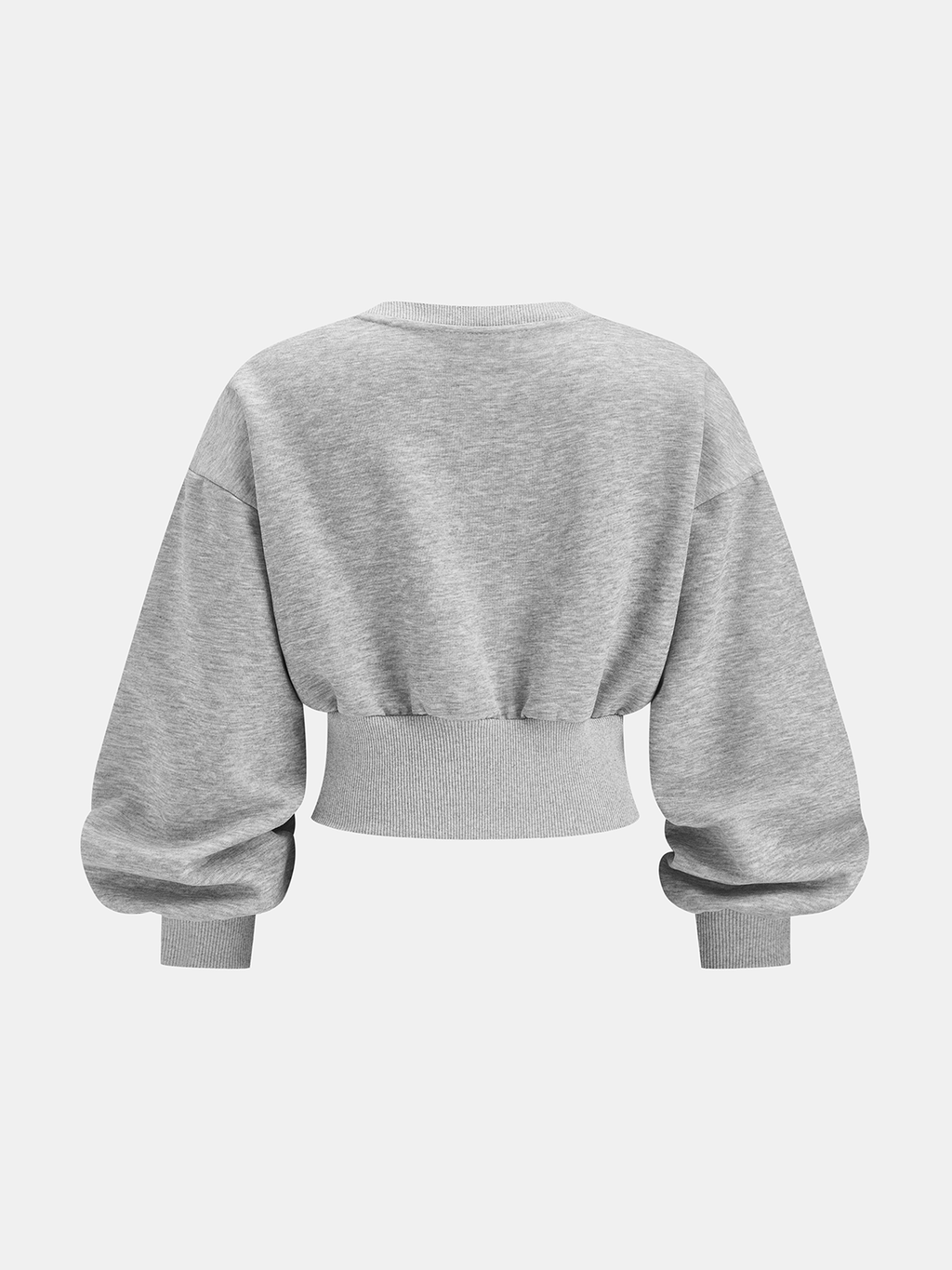 Sweat-shirt court à col rond boutonné