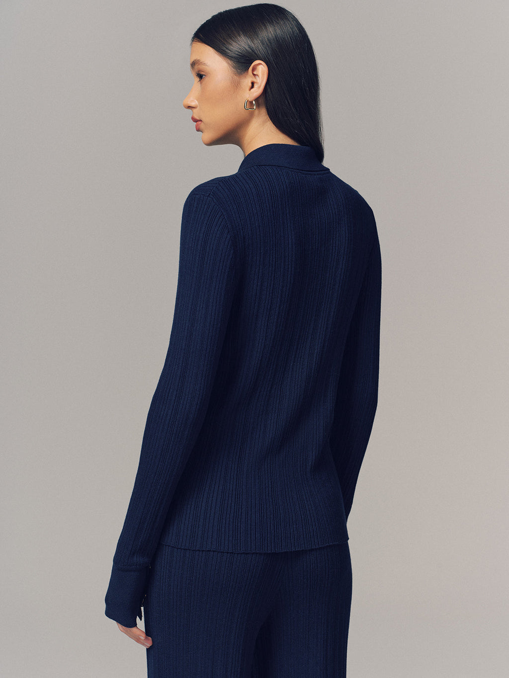 Cardigan texturé en laine mélangée à col