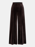Pantalon large en velours à taille asymétrique