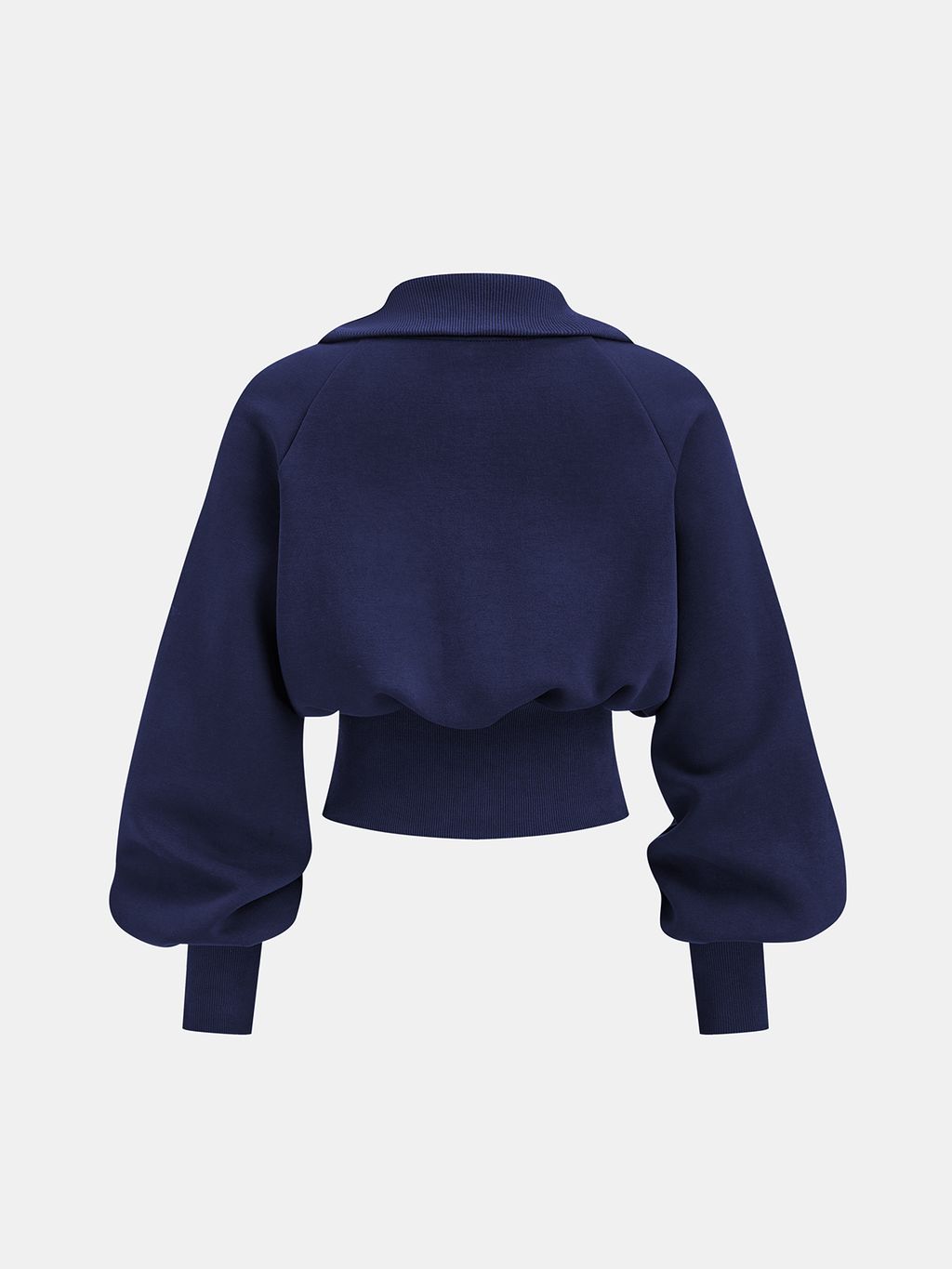 Haut en maille à col roulé, demi-zip et taille froncée
