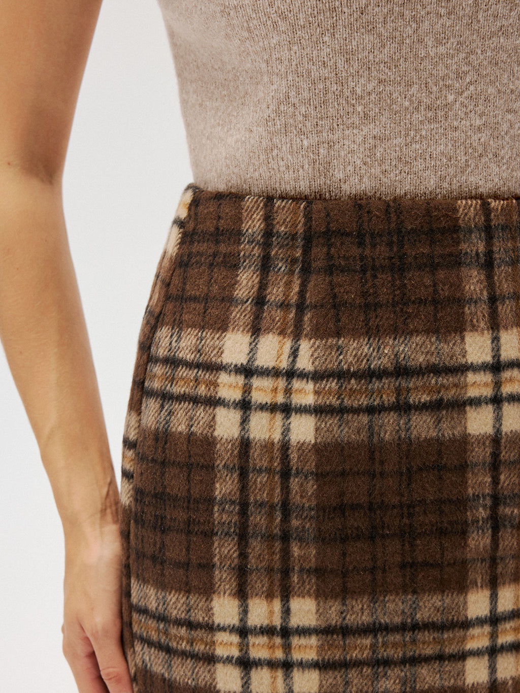 Karierter Tweed-Minirock