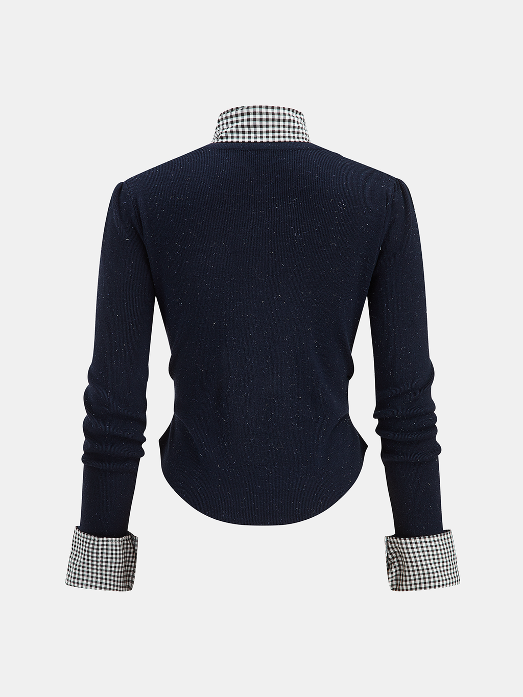 Cardigan boutonnage devant avec poignets vichy et écharpe