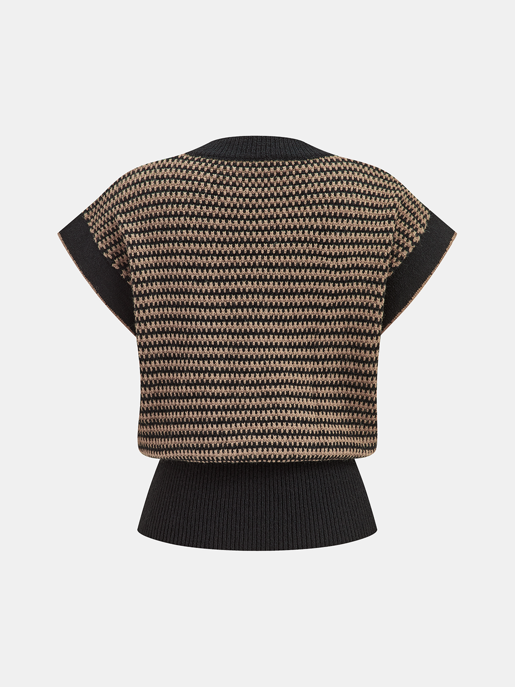 Gilet sans manches rayé à manches courtes