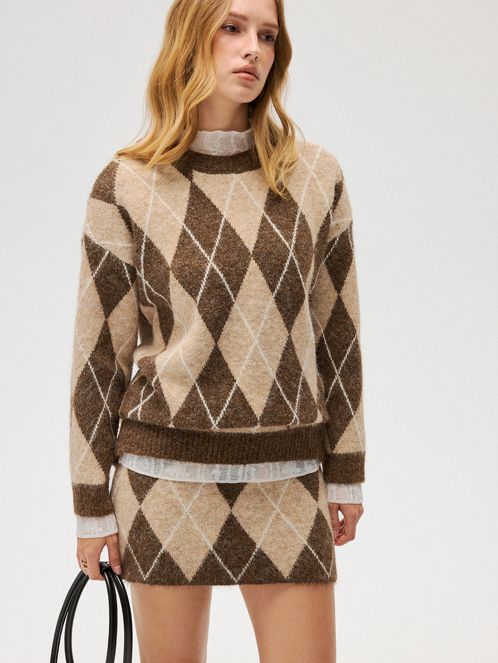 Argyle Strickpullover & Minirock Set