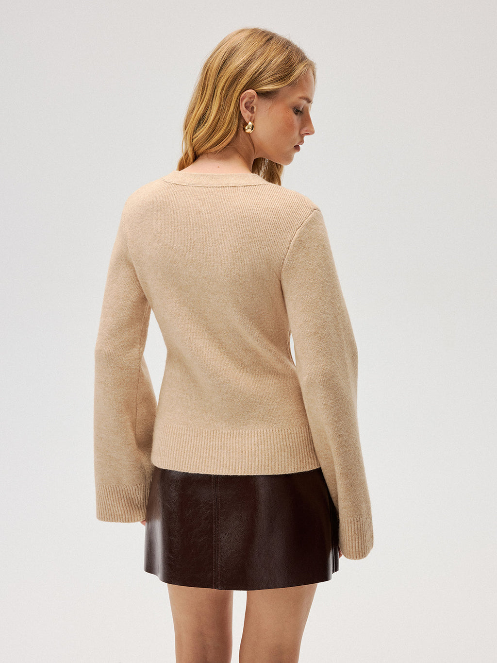 Cardigan en maille boutonnée col en V