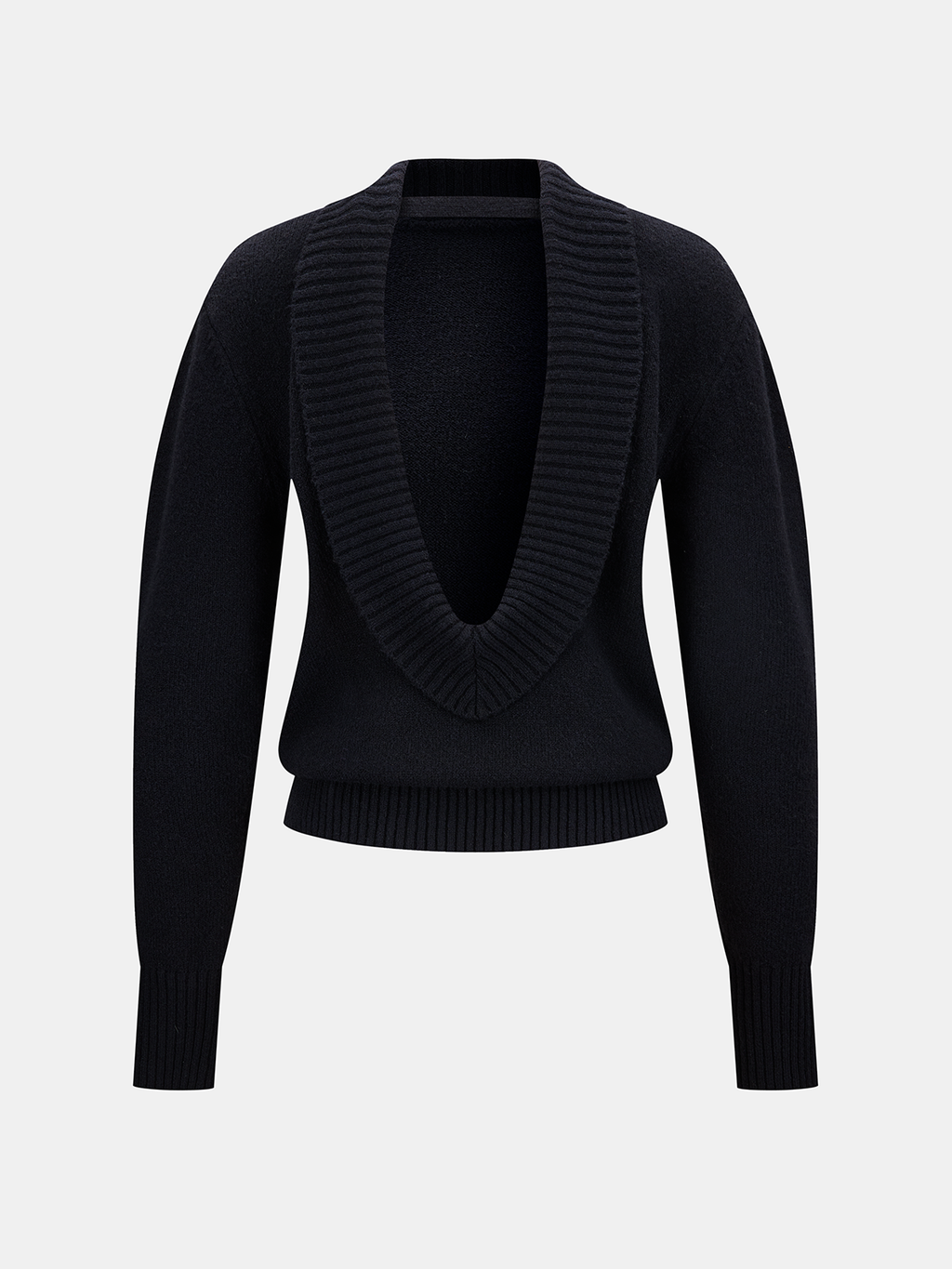 Strickpullover mit tiefem V-Rückenausschnitt