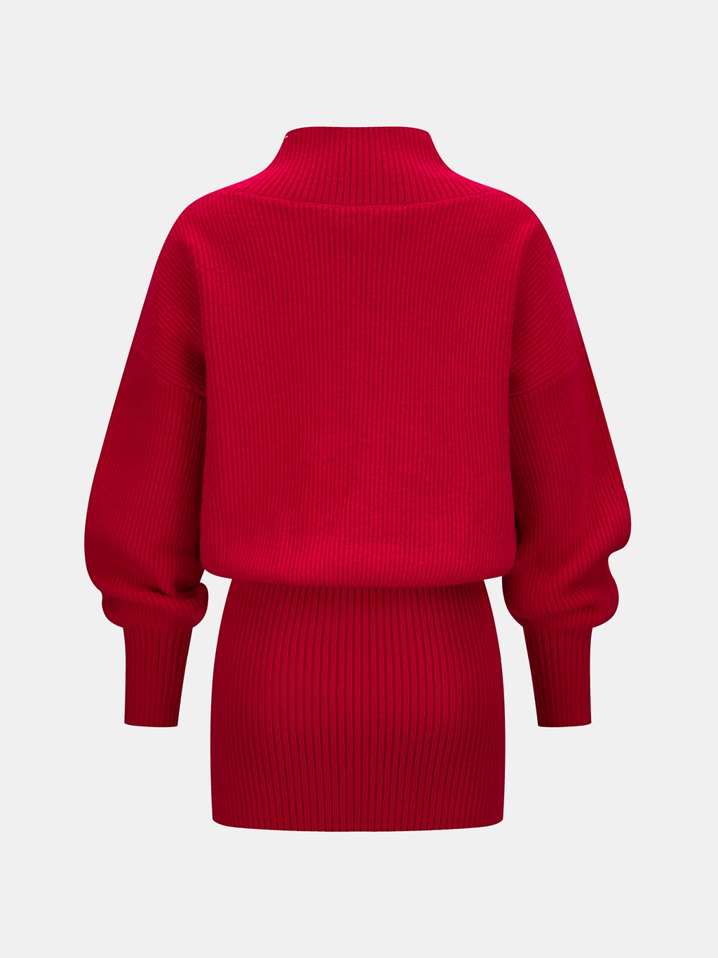 Geripptes Mini-Wickelkleid mit V-Ausschnitt