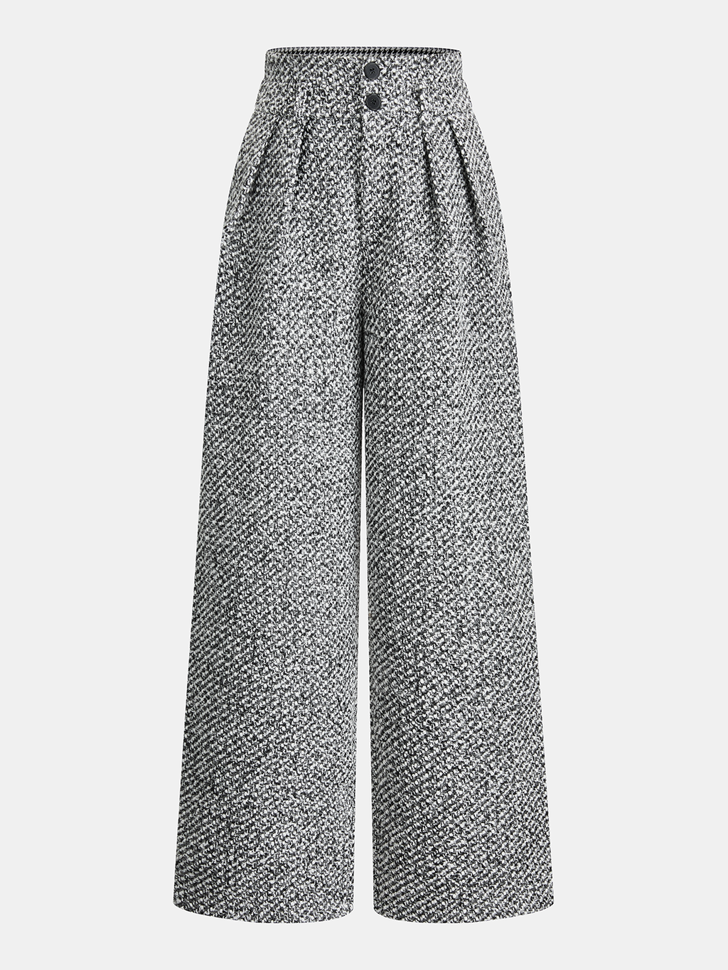 Tweedhose aus Wollmischung mit doppeltem Bund