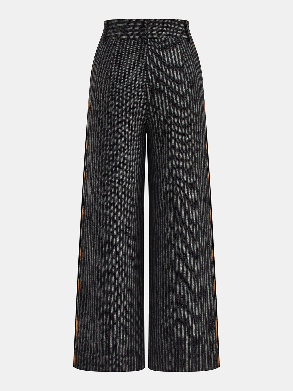 Mid-Waist Nadelstreifen-Hose mit weitem Bein