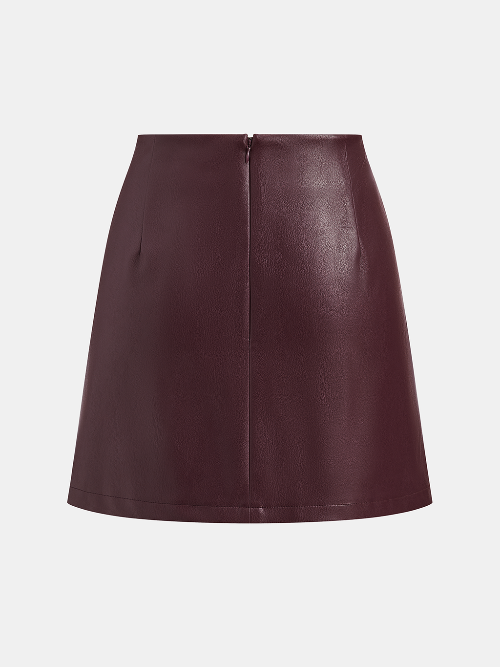 Mini-jupe asymétrique drapée en similicuir