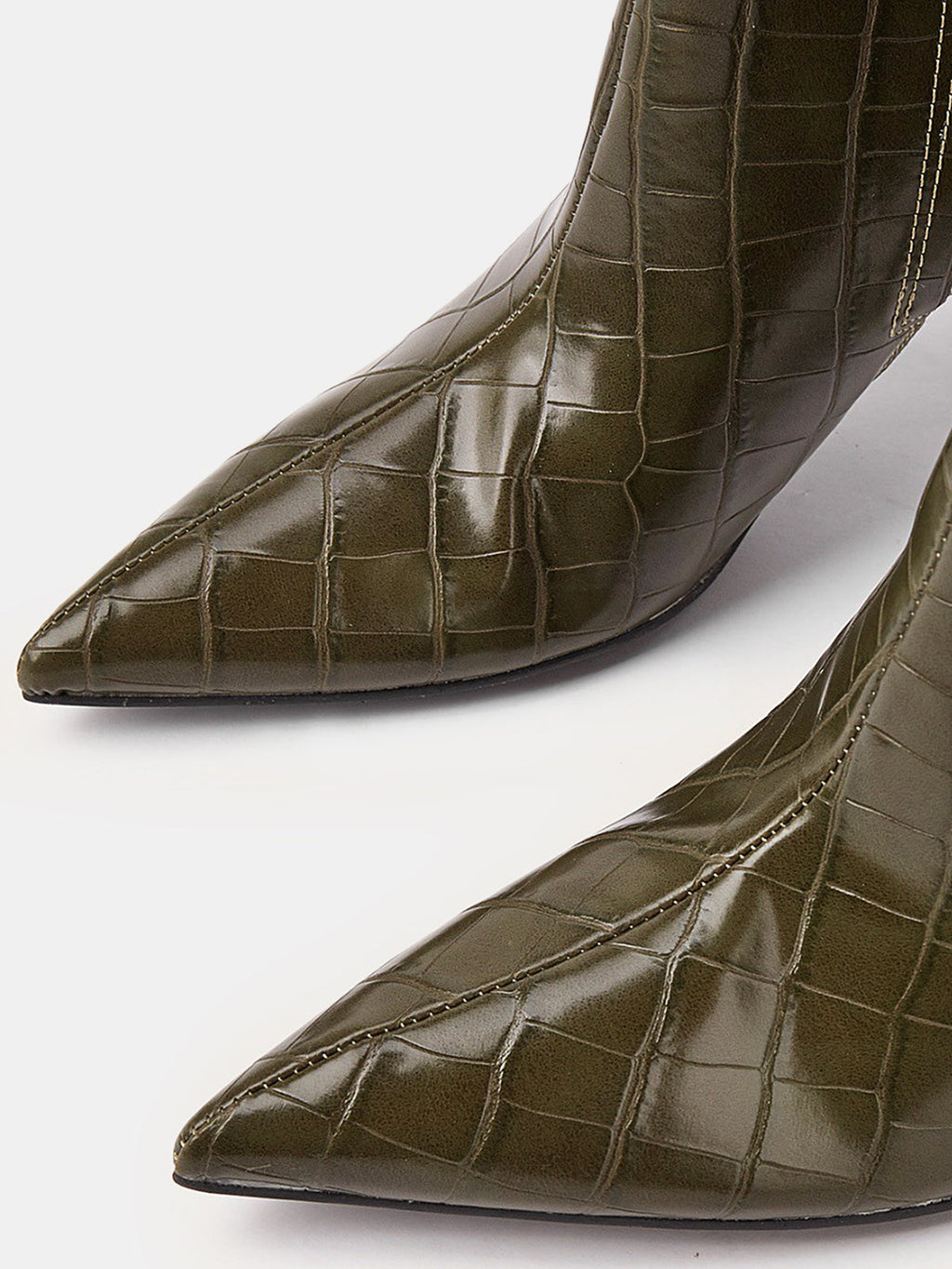 Bottes pointues hautes en crocodile