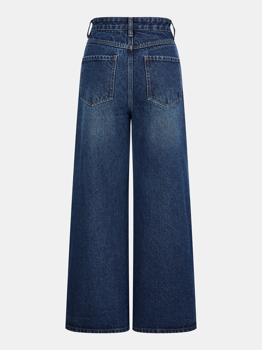 Jeanshose mit weitem Bein und seitlichen Knöpfen