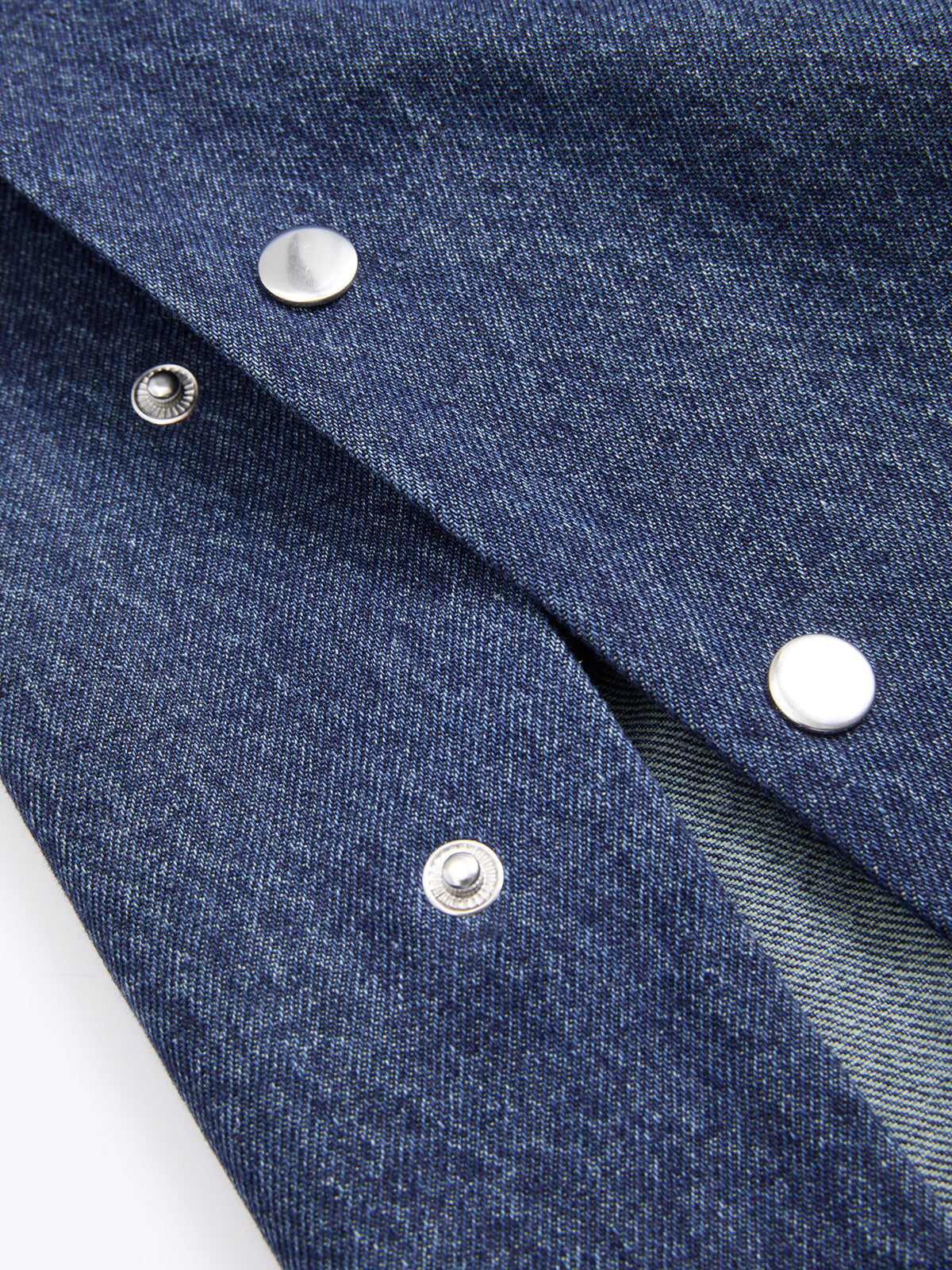 Side Button Wide-Leg Denim Pants