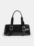 Glossy Buckle Handle Bag