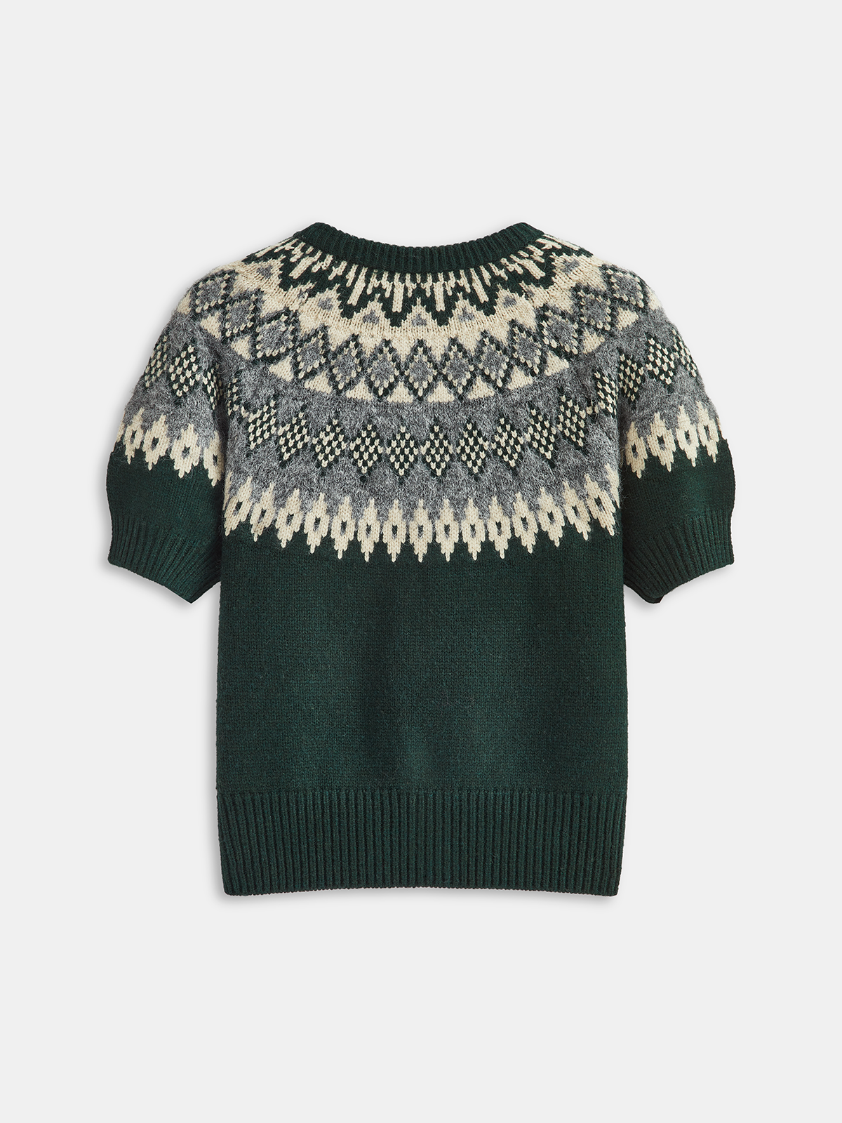 Cardigan à manches courtes Fair Isle en cachemire mélangé