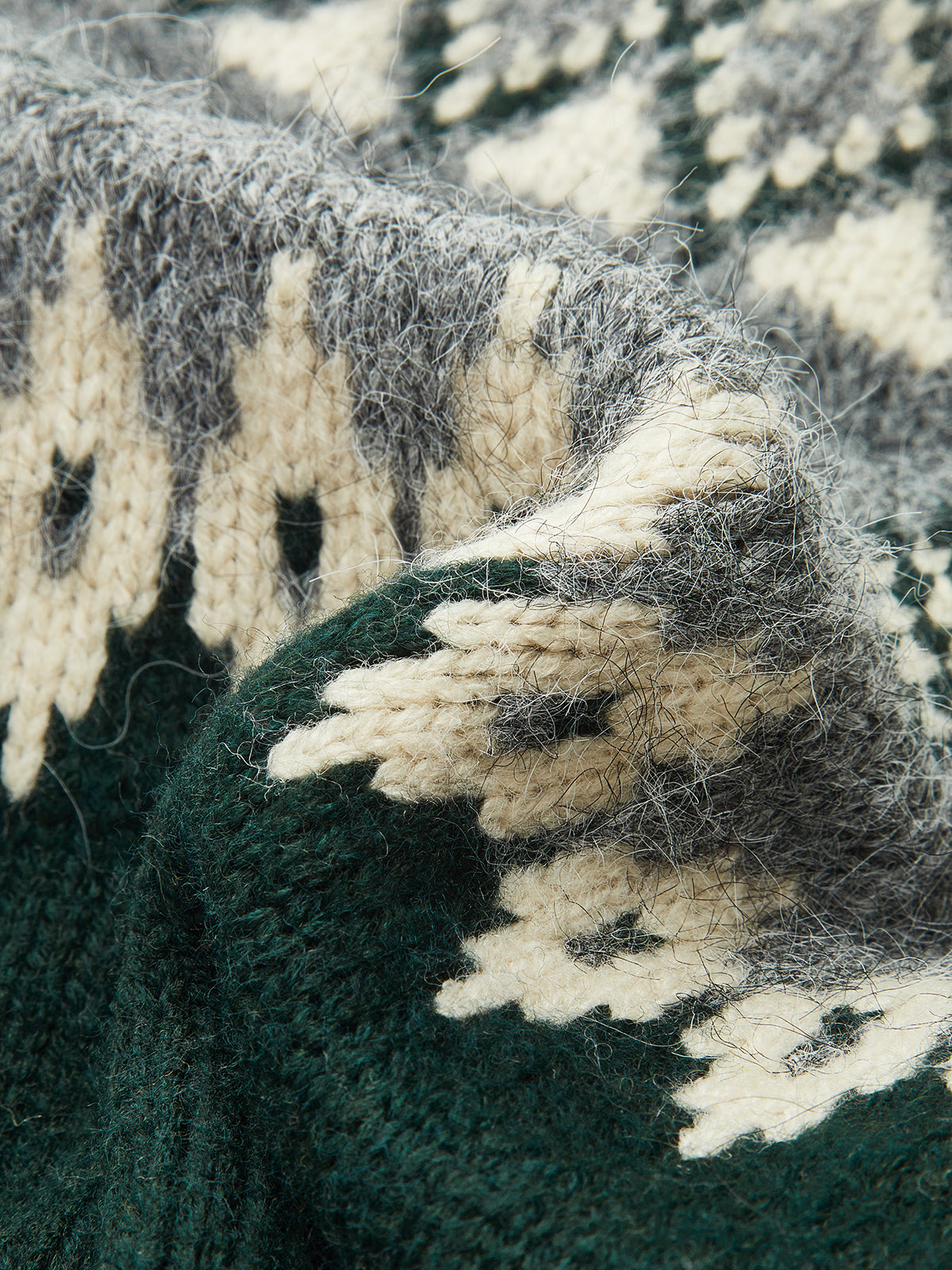 Cardigan à manches courtes Fair Isle en cachemire mélangé