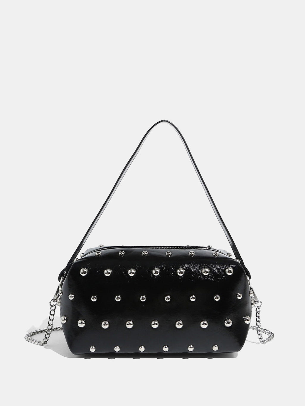 Sac porté épaule rigide clouté