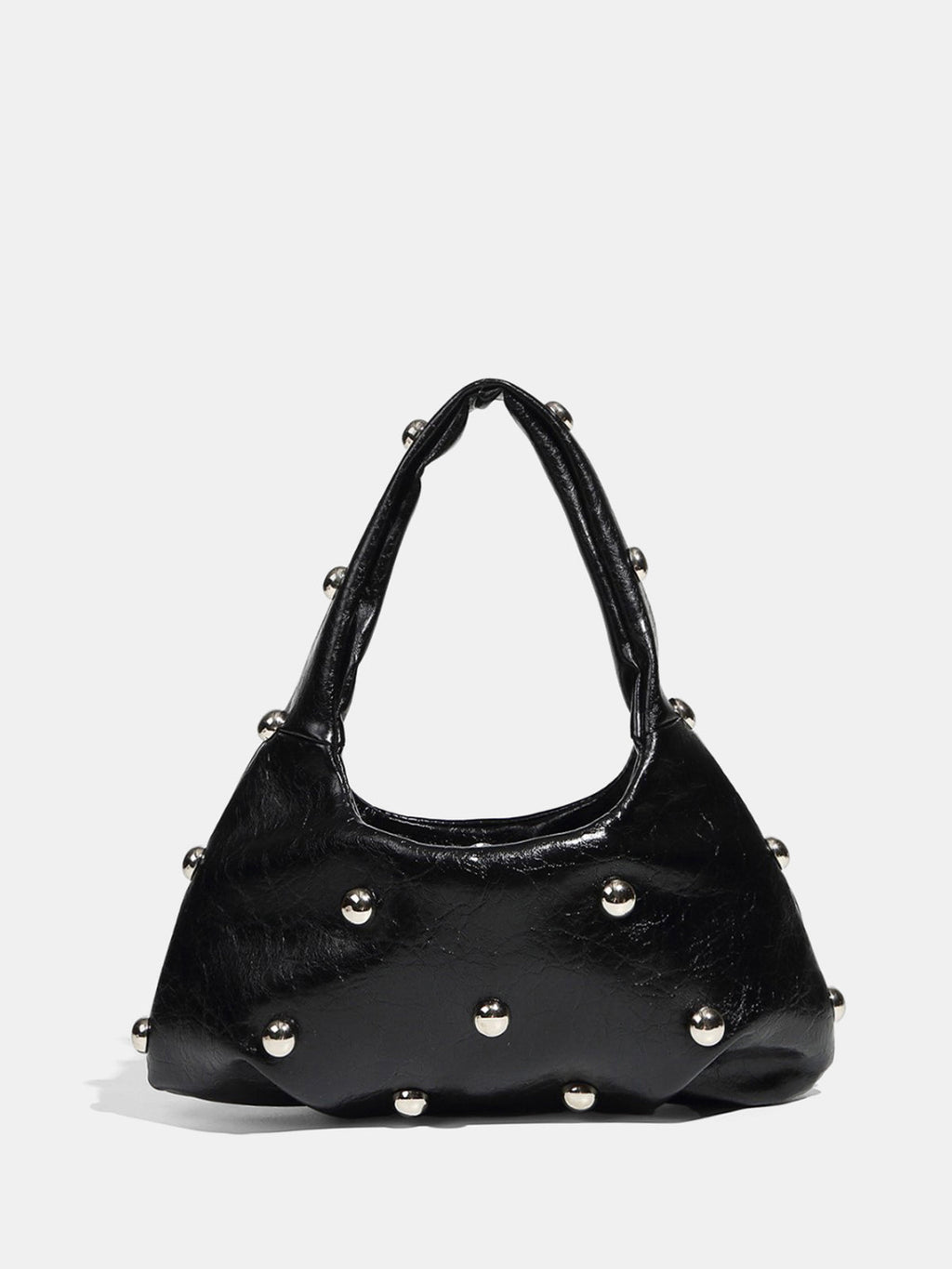 Studded Ruched Shoulder Bag