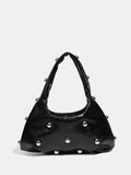 Studded Ruched Shoulder Bag