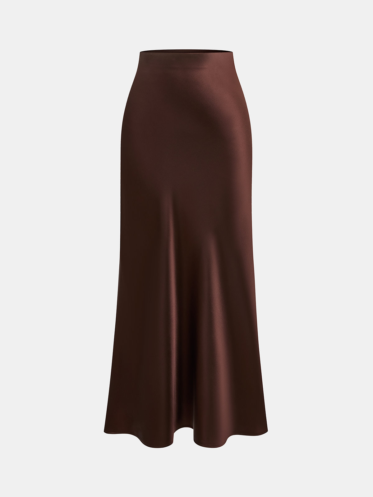 Jupe longue sirène en satin à taille élastique